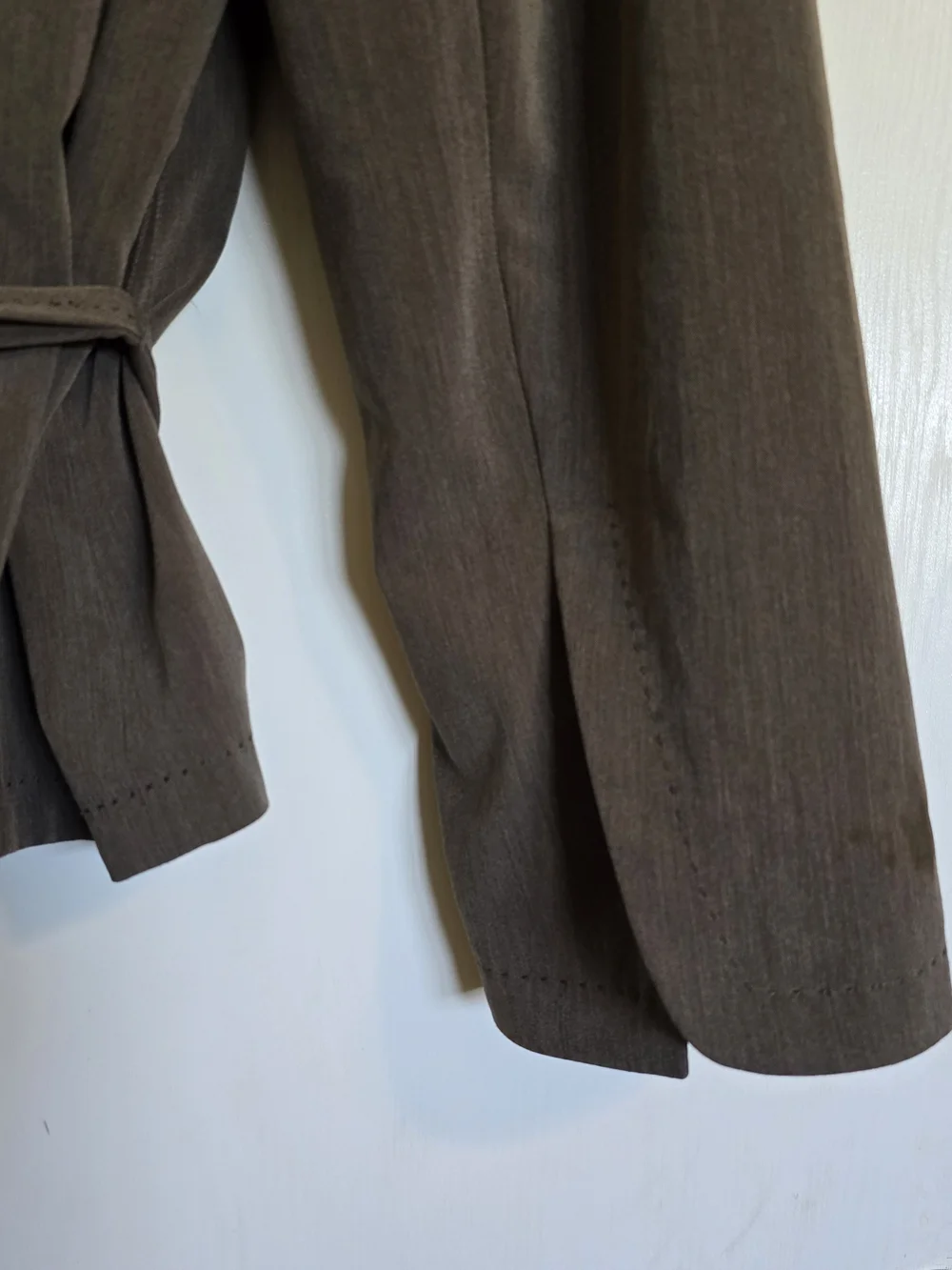 Apostrophe Women's Size 18 Brown Wrap Blazer Tie Waist Long Sleeve